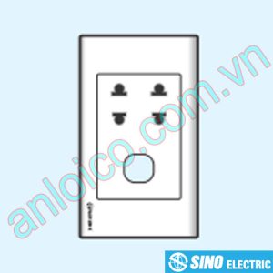 2 ổ cắm 2 chấu Sino với 1 lỗ - S18U2X