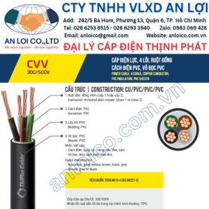 Đại lý cáp điện 4 lõi CVV Thịnh Phát