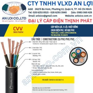 Đại lý cáp điện 5 lõi CVV Thịnh Phát