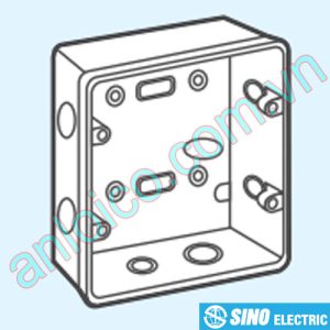 Đế âm đôi chống cháy cho mặt chữ nhật Sino-S2157/D