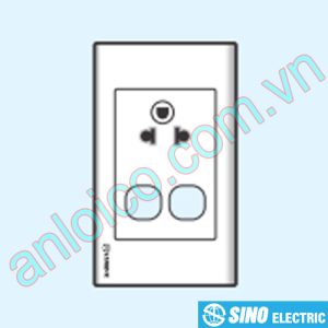 Ổ cắm đơn 3 chấu với 2 lỗ Sino - S18UEXX